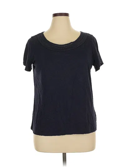 Pre-owned Talbots Short Sleeve Top Black Scoop Neck Tops