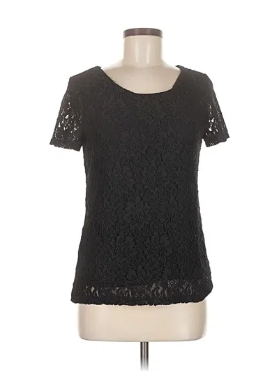 Pre-owned Talbots Short Sleeve Top Black Scoop Neck Tops