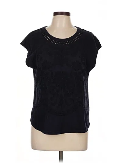 Pre-owned Talbots Short Sleeve Top Black Scoop Neck Tops