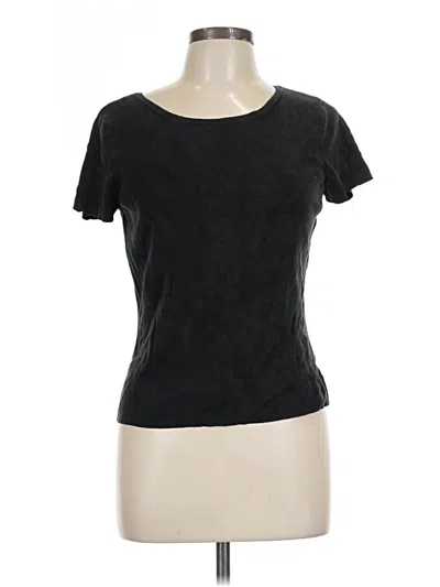 Pre-owned Talbots Short Sleeve Top Black Scoop Neck Tops