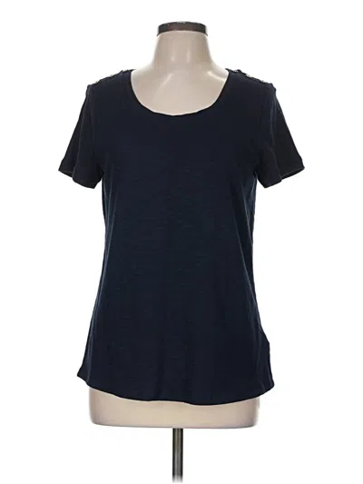 Pre-owned Talbots Short Sleeve Top Black Scoop Neck Tops