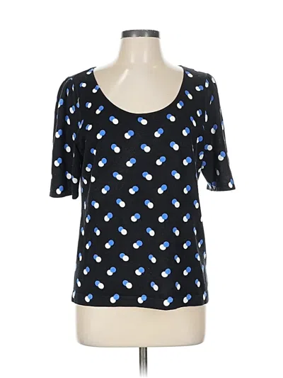 Pre-owned Talbots Short Sleeve Top Black Square Neckline Tops