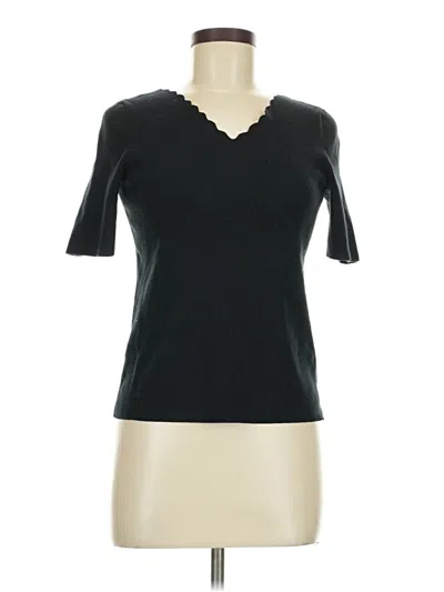 Pre-owned Talbots Short Sleeve Top Black V-neck Tops