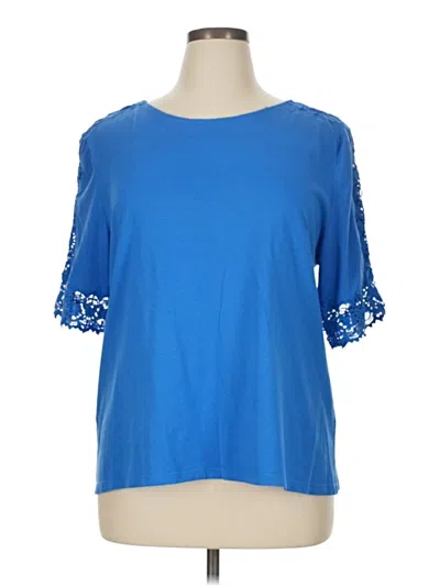 Pre-owned Talbots Short Sleeve Top Blue Boatneck Tops