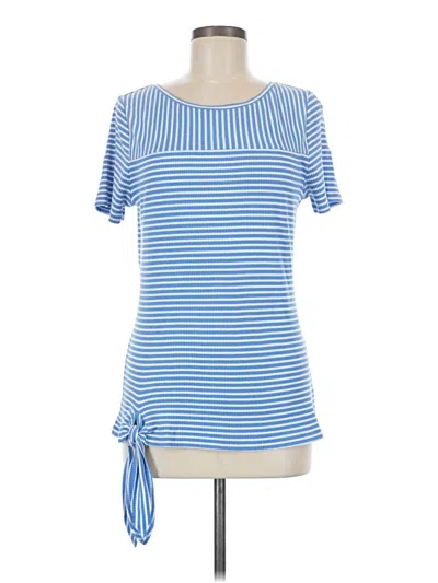 Pre-owned Talbots Short Sleeve Top Blue Boatneck Tops