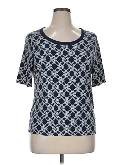 Pre-owned Talbots Short Sleeve Top Blue Boatneck Tops