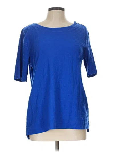 Pre-owned Talbots Short Sleeve Top Blue Boatneck Tops