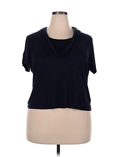 Pre-owned Talbots Short Sleeve Top Blue Cowl Neck Tops