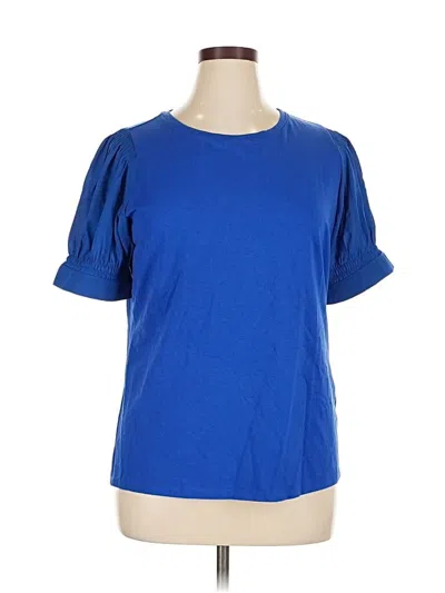 Pre-owned Talbots Short Sleeve Top Blue Crew Neck Tops
