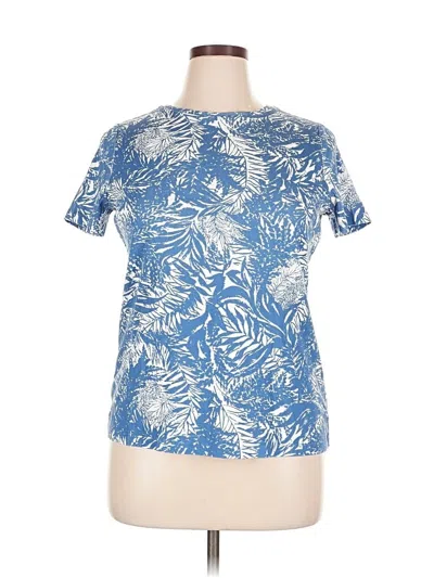 Pre-owned Talbots Short Sleeve Top Blue Crew Neck Tops