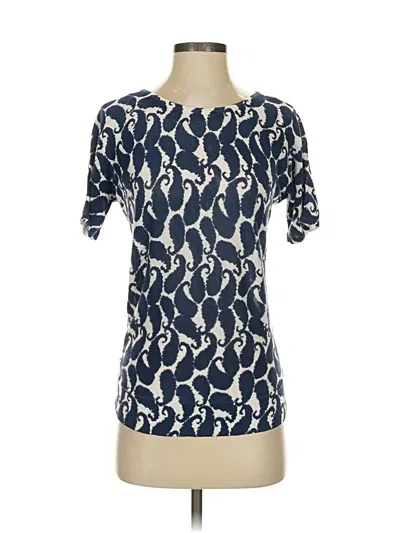 Pre-owned Talbots Short Sleeve Top Blue Keyhole Neckline Tops