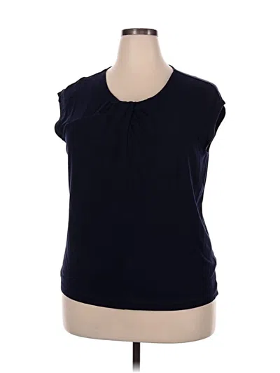Pre-owned Talbots Short Sleeve Top Blue Keyhole Neckline Tops