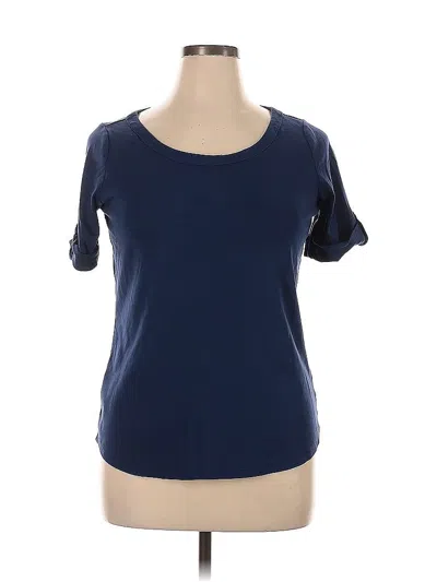 Pre-owned Talbots Short Sleeve Top Blue Scoop Neck Tops