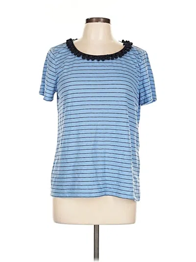 Pre-owned Talbots Short Sleeve Top Blue Scoop Neck Tops