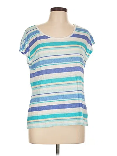 Pre-owned Talbots Short Sleeve Top Blue Scoop Neck Tops