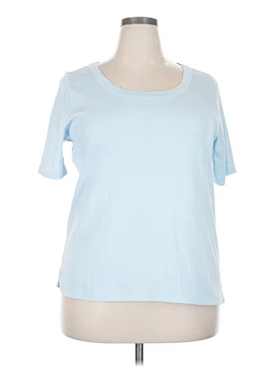 Pre-owned Talbots Short Sleeve Top Blue Scoop Neck Tops