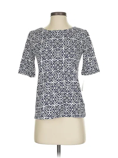 Pre-owned Talbots Short Sleeve Top Blue Square Neckline Tops