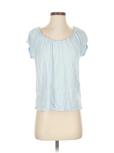 Pre-owned Talbots Short Sleeve Top Blue Sweetheart Neckline Tops