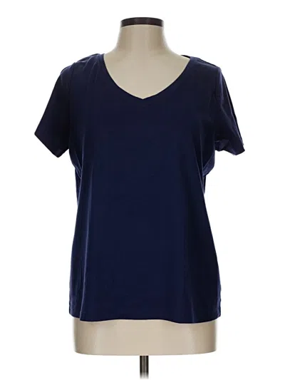 Pre-owned Talbots Short Sleeve Top Blue V Neck Tops