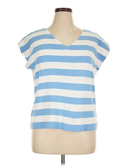 Pre-owned Talbots Short Sleeve Top Blue V-neck Tops