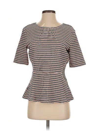 Pre-owned Talbots Short Sleeve Top Brown Boatneck Tops