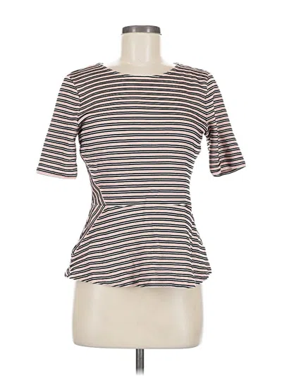 Pre-owned Talbots Short Sleeve Top Brown Boatneck Tops