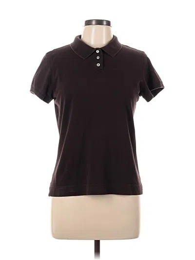 Pre-owned Talbots Short Sleeve Top Brown Collared Neckline Tops