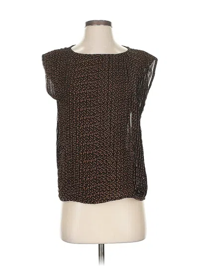 Pre-owned Talbots Short Sleeve Top Brown Square Neckline Tops