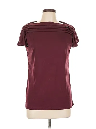 Pre-owned Talbots Short Sleeve Top Burgundy Cold Shoulder Neckline Tops