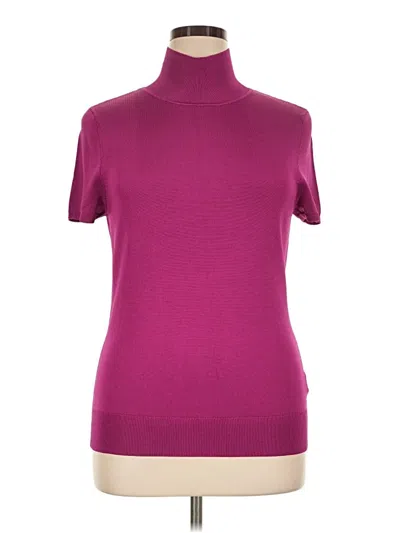 Pre-owned Talbots Short Sleeve Top Burgundy Mock Neckline Tops