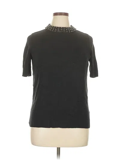 Pre-owned Talbots Short Sleeve Top Gray Mock Neckline Tops