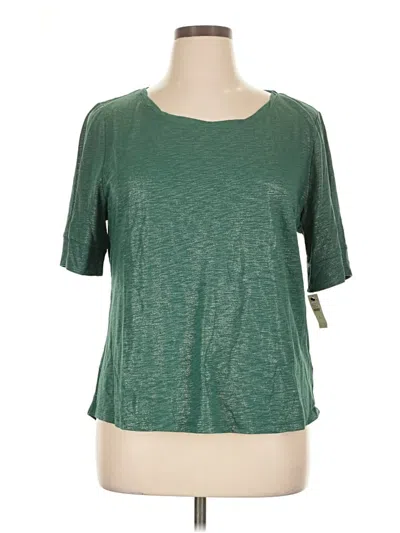 Talbots Short Sleeve Top Green Crew Neck Tops
