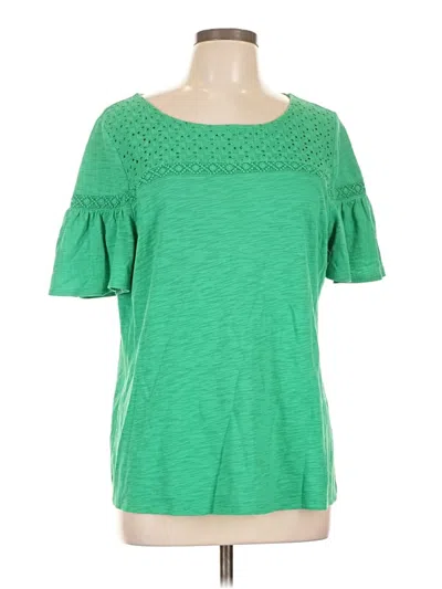 Pre-owned Talbots Short Sleeve Top Green Scoop Neck Tops