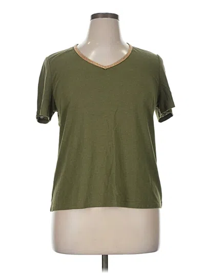 Pre-owned Talbots Short Sleeve Top Green V Neck Tops