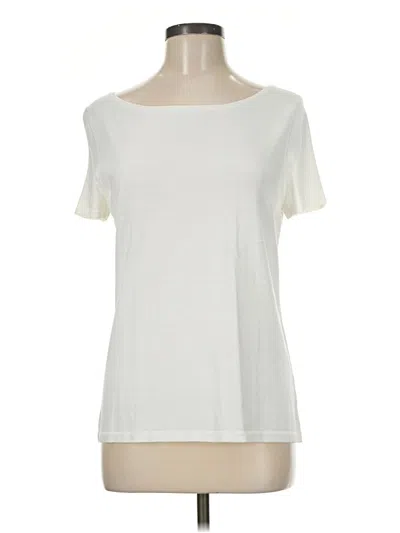 Pre-owned Talbots Short Sleeve Top Ivory Boatneck Tops
