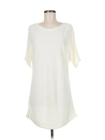 Pre-owned Talbots Short Sleeve Top Ivory Boatneck Tops In White