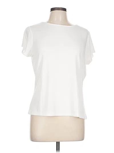 Pre-owned Talbots Short Sleeve Top Ivory Boatneck Tops In White