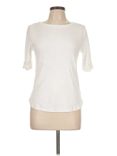 Pre-owned Talbots Short Sleeve Top Ivory Boatneck Tops In White