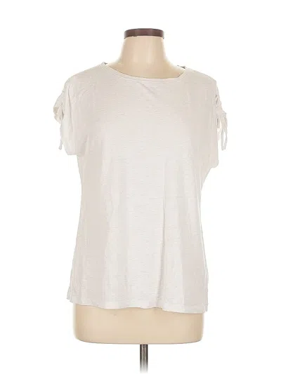 Pre-owned Talbots Short Sleeve Top Ivory Cold Shoulder Neckline Tops In White