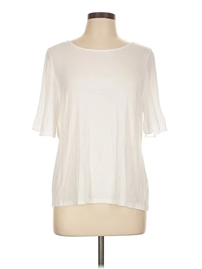 Pre-owned Talbots Short Sleeve Top Ivory Crew Neck Tops