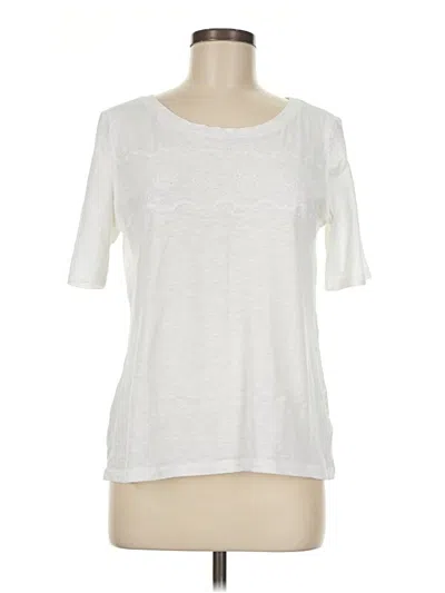 Pre-owned Talbots Short Sleeve Top Ivory Crew Neck Tops