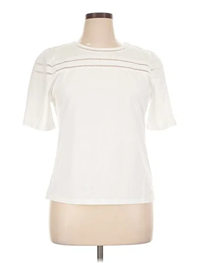 Pre-owned Talbots Short Sleeve Top Ivory Crew Neck Tops