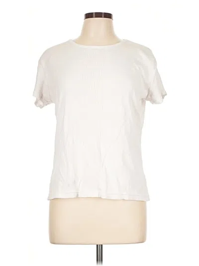 Pre-owned Talbots Short Sleeve Top Ivory Crew Neck Tops