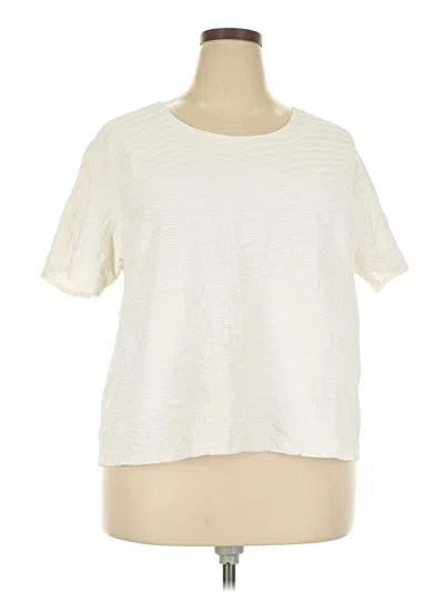 Pre-owned Talbots Short Sleeve Top Ivory Crew Neck Tops In White
