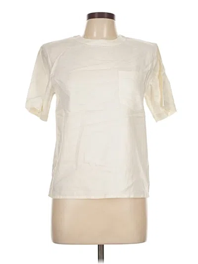 Pre-owned Talbots Short Sleeve Top Ivory Crew Neck Tops In White