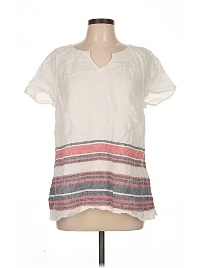 Pre-owned Talbots Short Sleeve Top Ivory V Neck Tops In White