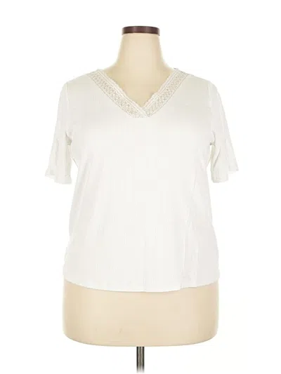 Pre-owned Talbots Short Sleeve Top Ivory V Neck Tops In White