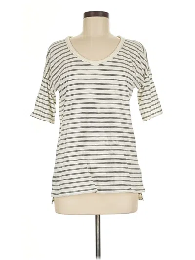 Pre-owned Talbots Short Sleeve Top Ivory V Neck Tops In White