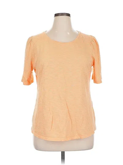 Pre-owned Talbots Short Sleeve Top Orange Cold Shoulder Neckline Tops