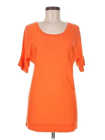Pre-owned Talbots Short Sleeve Top Orange Cold Shoulder Neckline Tops